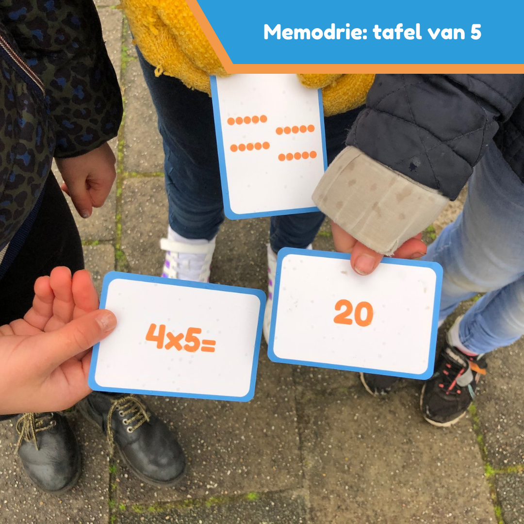 Voorschrift met de klok mee Product Memodrie: tafeltjes oefenen - Beweegspellen.nl